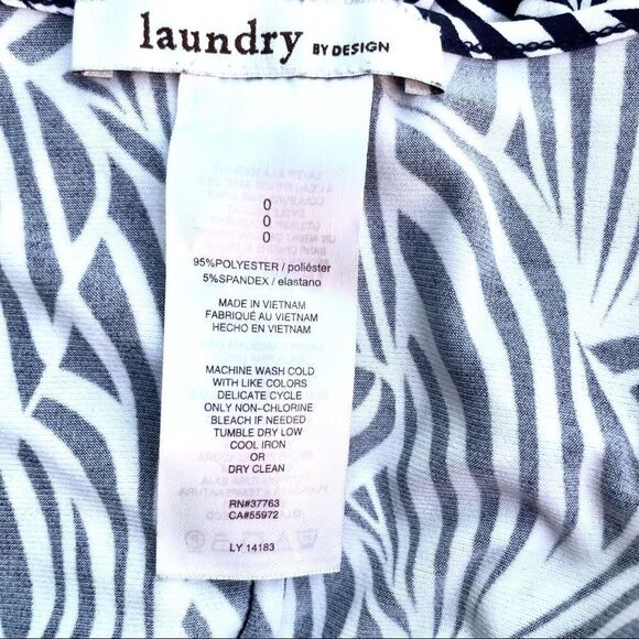 Laundry By Design Navy Zebra Faux-Wrap Dress - Picture 7 of 7